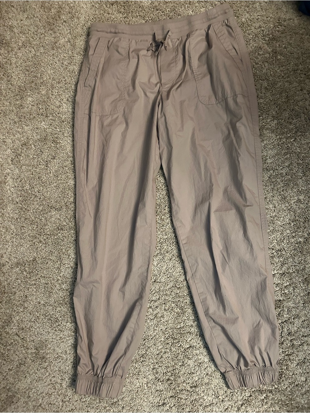 PACT Organic Cotton Stretch Poplin Jogger Pants Light Taupe  Large L